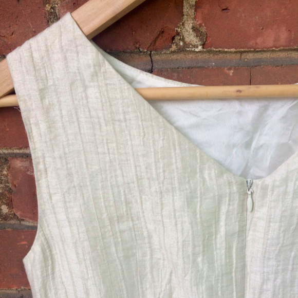 Vintage Italian Boatneck Ivory Linen Sheath Dress - Picture 4 of 7